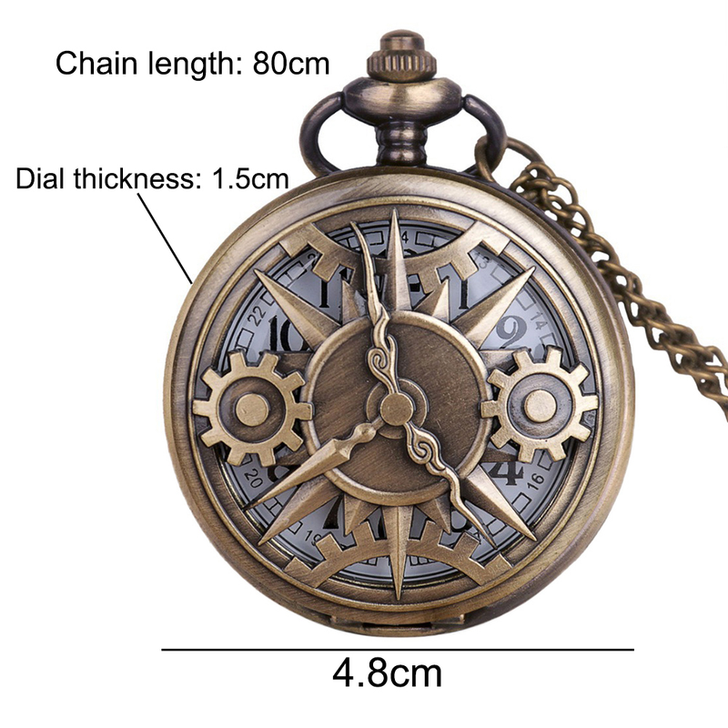 Qianbihe vintage unisex doba zobrata arābu skaitļu kvarca kabatas pulksteņa kulonu kaklarota_voghion.com
