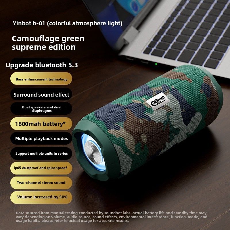 Wireless Bluetooth Speaker High Sound Quality Subwoofer Small Portable Outdoor Loud Volume Long Battery Life Home Use_voghion.com