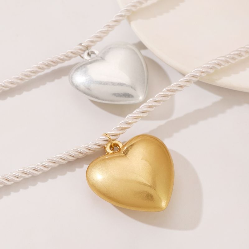 Collana con perline rotonde esagerate in stile punk europeo e americano, collana personalizzata a forma di amore rimovibile con nicchia temperamento_voghion.com