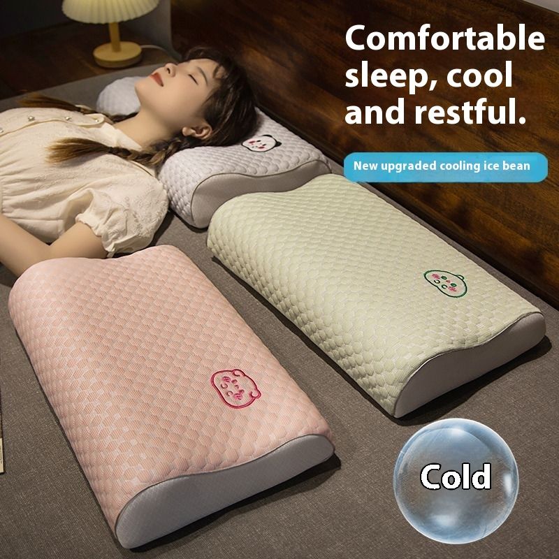 Neck Support Sleep Aid, Single Slow Rebound Memory Foam High And Low Pillow Core, Pillowcase Sleeping, Suitable For_voghion.com