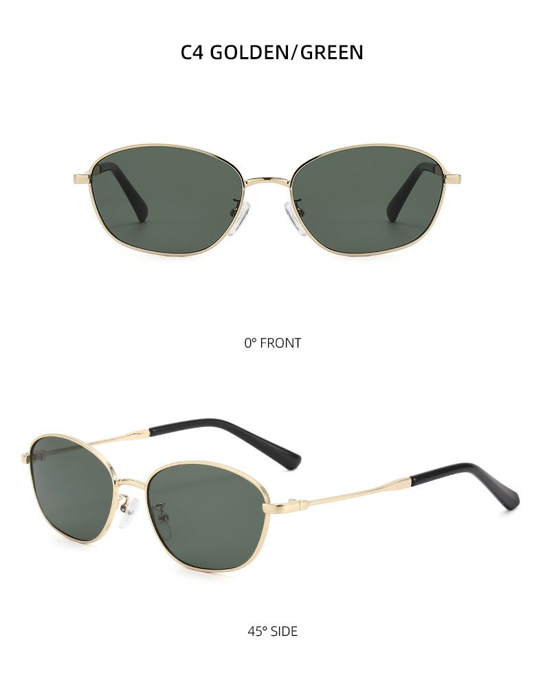 Two Circles Retro Cat Eye Sunglasses - Metal Frame UV Protection Driving Sunglasses (Model T1332)_voghion.com