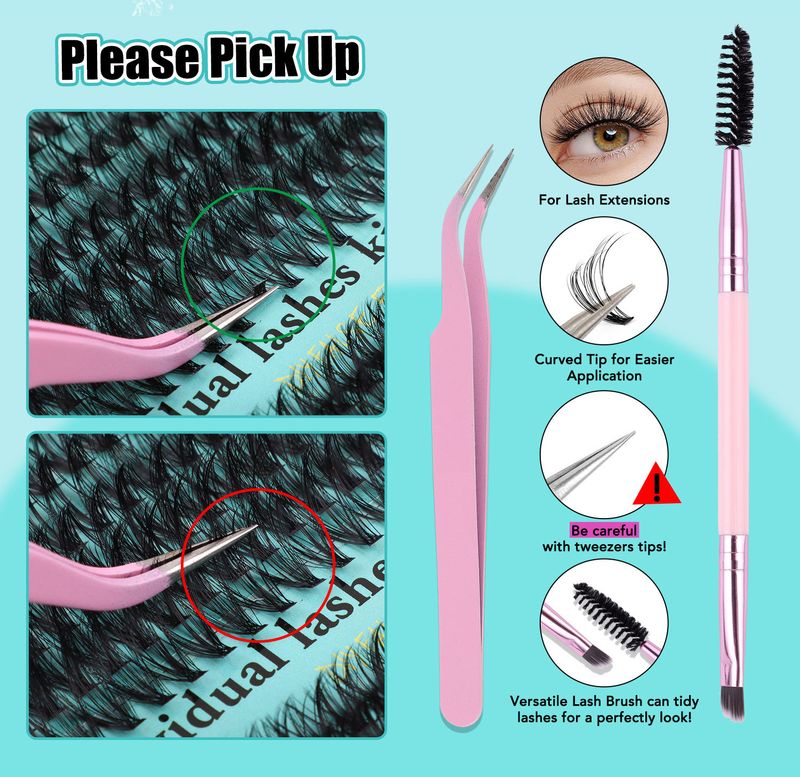 Cross border new 30D100D thick single cluster false eyelashes set 9 16mm curling DIY segmented eyelashes_voghion.com