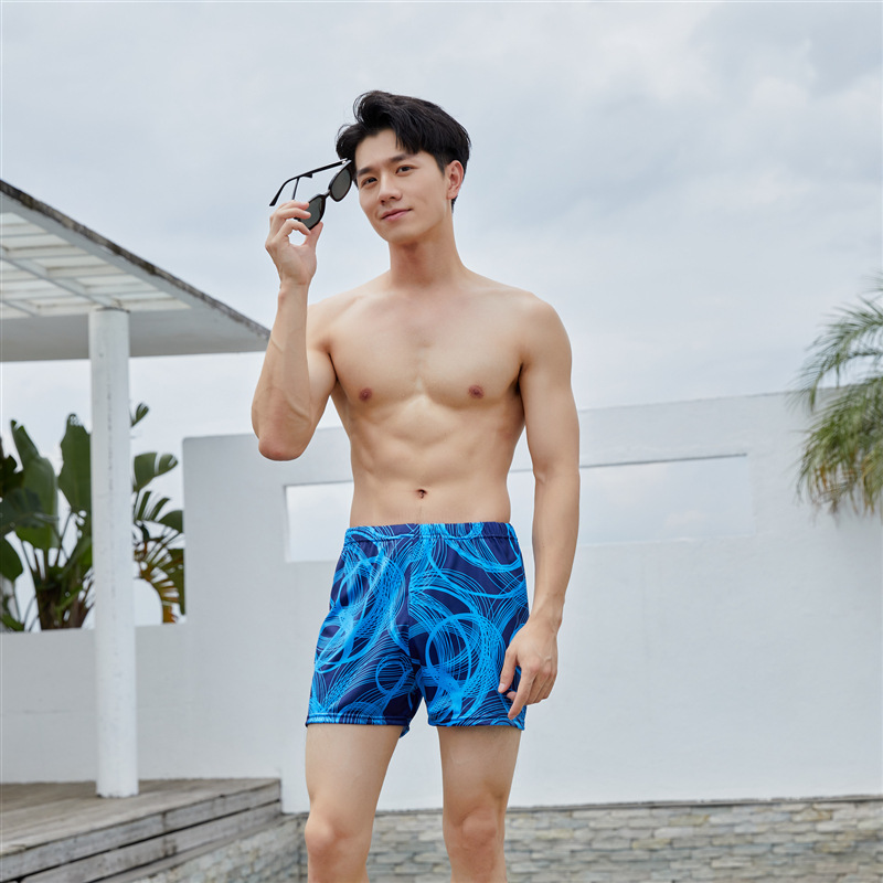 Îmbrăcăminte bărbătească Pantaloni scurți eleganti Pantaloni scurți de plajă Pantaloni scurți de baie pentru adulți Pantaloni scurți de baie imprimați digital pentru bărbați Mărime plus, tip gras, cu coarne plate_voghion.com