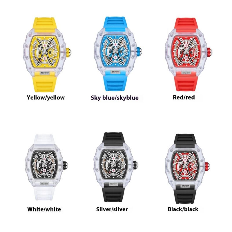Bekijk Trend Wijnvat Kwarts Mode Transparant Heren Nachtlampje Waterdicht Siliconen Horloge_voghion.com