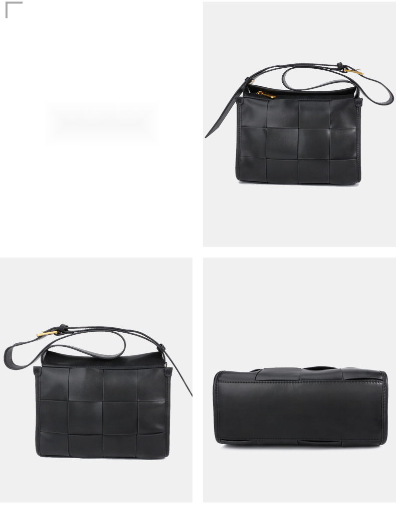2024 Novo Woven Checker Commuter Pequeno Quadrado Rosto Macio Moda Feminina Câmera Bolsa de Ombro Único Crossbody_voghion.com