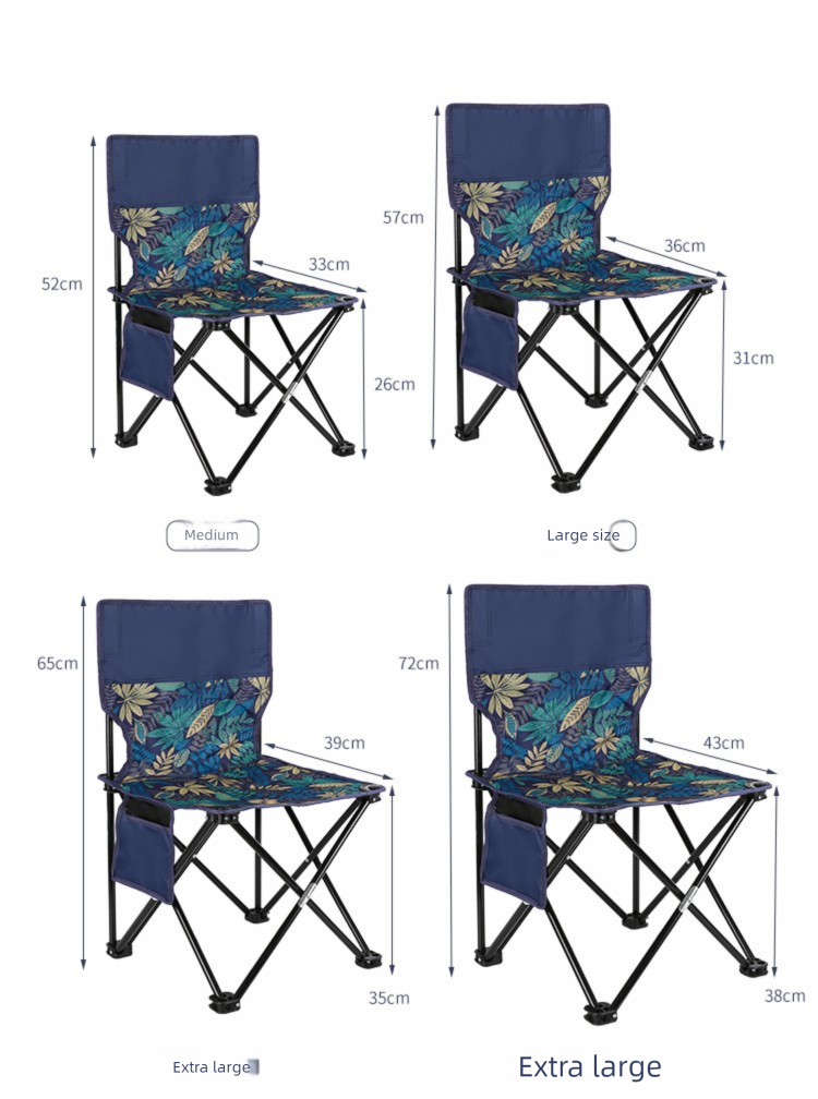 Sgabello da campeggio portatile per esterni, da pesca, con schienale, sedia pieghevole per picnic, viaggi e tempo libero_voghion.com