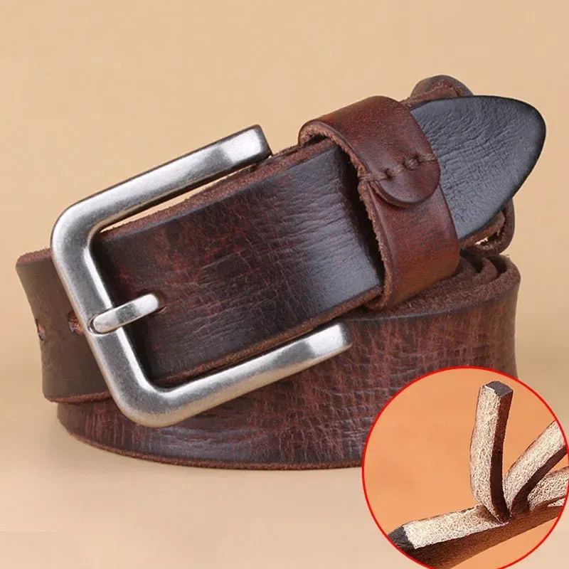 HOT High Quality Belt Men's Genuine Top Layer Pure Leather Pin Buckle Jeans Fashion Belts for Men Designer Brand_voghion.com