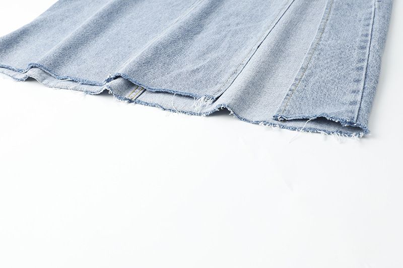 Women's Clothing High Waist Petite Side Slit Denim Skirt Women's Summer 2021 New Slim Mid Length Hip Wrapped A Line Skirt Trend_voghion.com