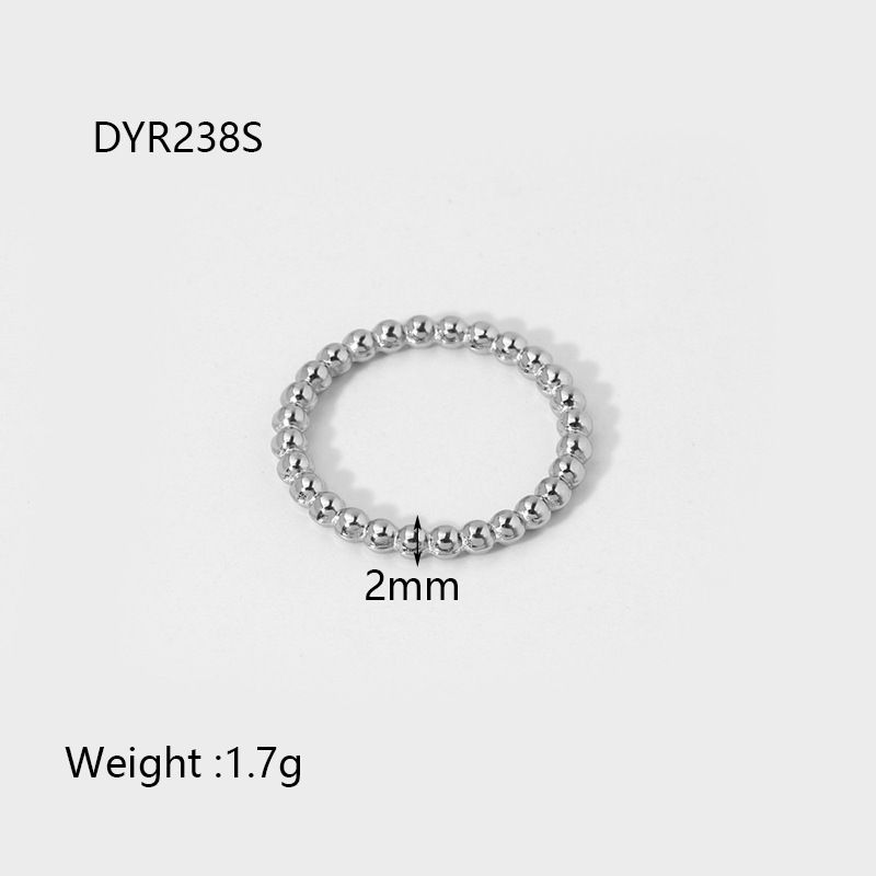 Anello con perline a nodo versatile impilabile in acciaio inossidabile minimalista geometrico in stile INS_voghion.com