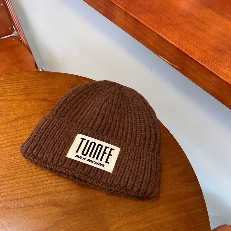 New Korean all match American style big letter patch wool hat for men and women niche style warm knitted cold hat street trend cool_voghion.com