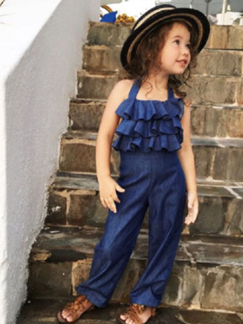 Moeder & Kids nieuwe kinderkleding bretels denim swing jumpsuit_voghion.com