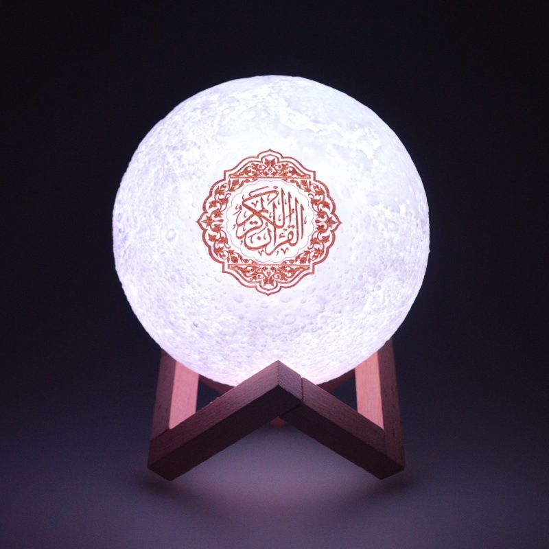 Altoparlanti Bluetooth Altoparlanti wireless per luce notturna musulmana 3D Moon con controllo APP Corano Speaekr Corano Lampada touch_voghion.com