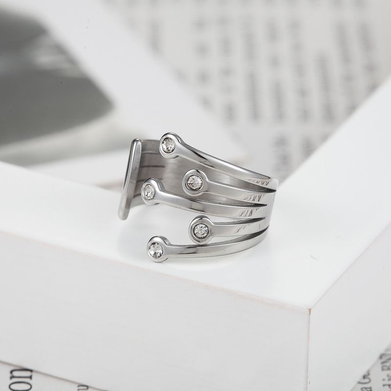 Anello versatile, creativo, alla moda e squisito, multistrato, in acciaio al titanio, con gioielli_voghion.com