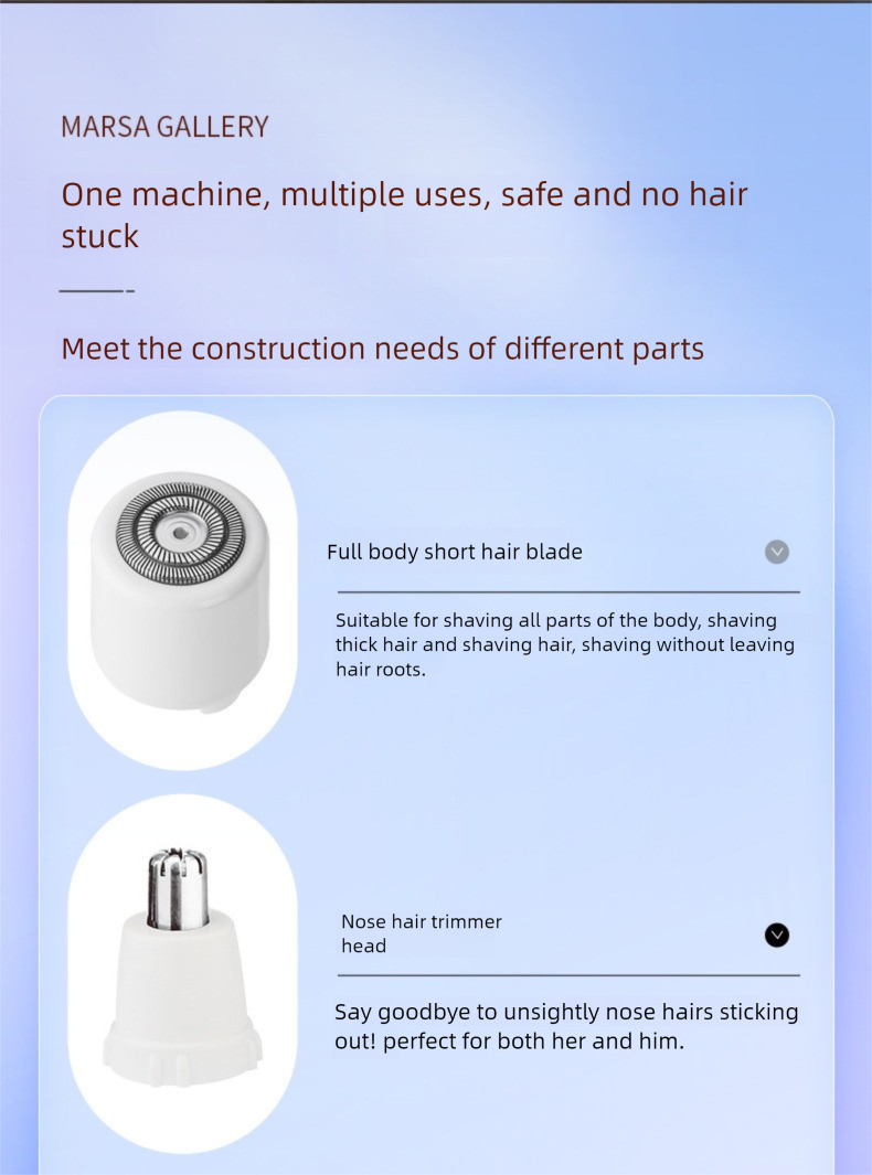 Elektrisches 4-in-1-Haarentfernungsgerät für Damen, wiederaufladbares Epilierer- und Trimmer-Set für den privaten Bereich_voghion.com