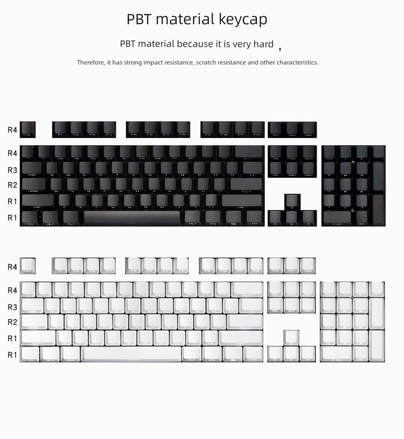 OEM Black White PBT Transparent Customized Nical Keyboard_voghion.com