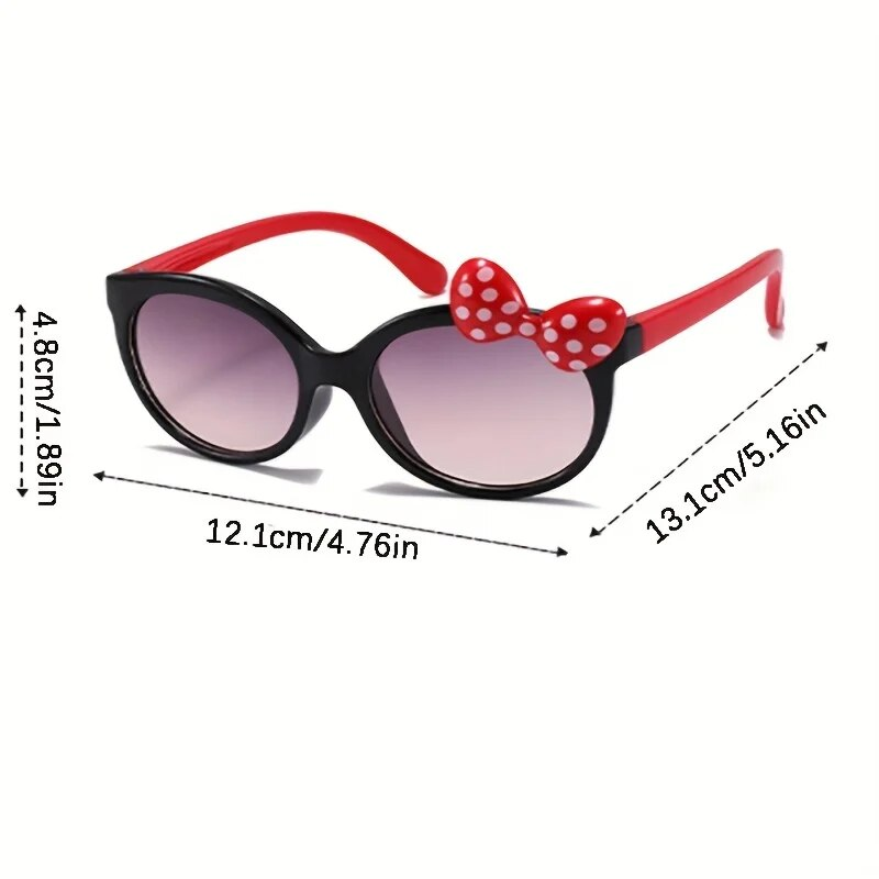 Occhiali da sole alla moda con fiocco in cartone animato, occhiali da sole per bambine e bambini, per arrampicata, sport all'aria aperta_voghion.com