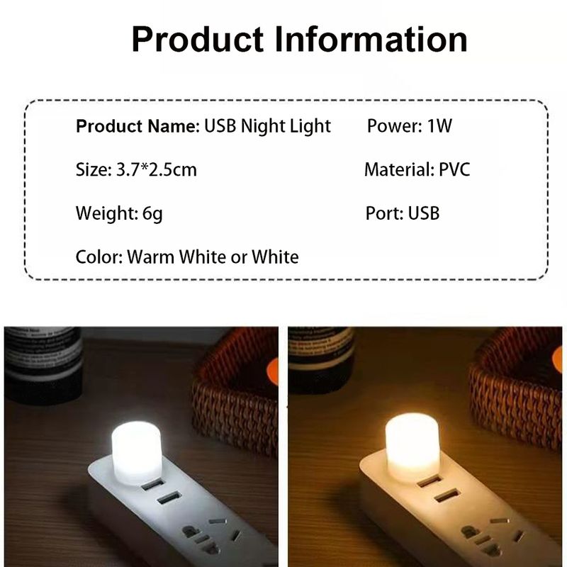 4 stücke USB Led Buch Licht Schreibtisch Leselampe Nachtlicht Kleine Tischlampe Für Laptop PC Power Bank 5 V Runde Weiß Mini Körper Energiesparende_voghion.com