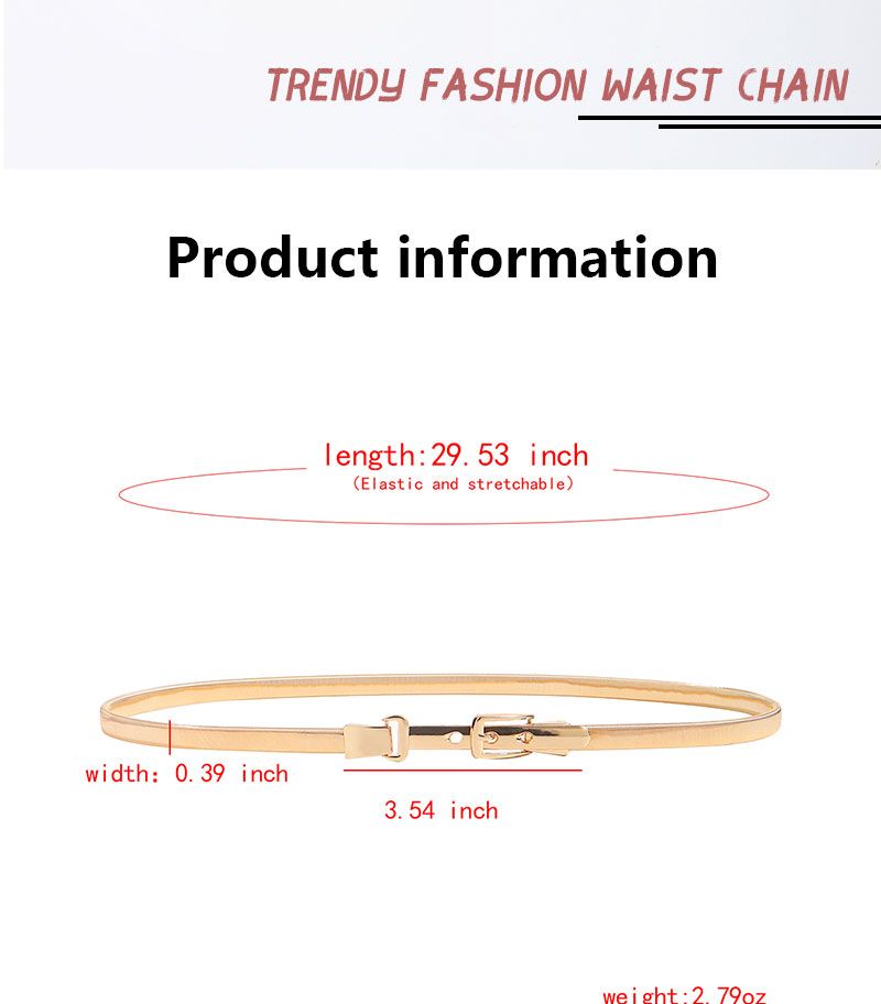 HOT Desinger Fasion Women's Metal Fashion Elastic Spring Waist Chain gold color 1 pcs_voghion.com