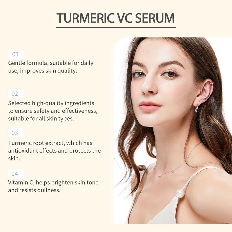 OUHOE Turmeric Face Essence Hydrating And Moisturizing Gently Moisturizing And Brightening Facial Skin Delicate Care Essence_voghion.com