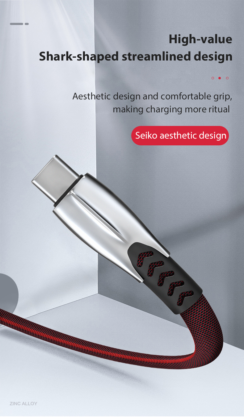 5A40W Zinc alloy fast charging cable C-type USB mini cable suitable for Samsung Xiaomi Huawei mobile phone accessories_voghion.com