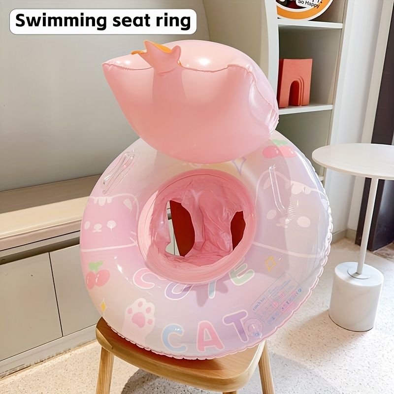 1 stk. tegneserieformet bilring, oppblåsbar vannflytering av PVC-materiale, for barn om sommeren, strand- og vannsportstrening_voghion.com