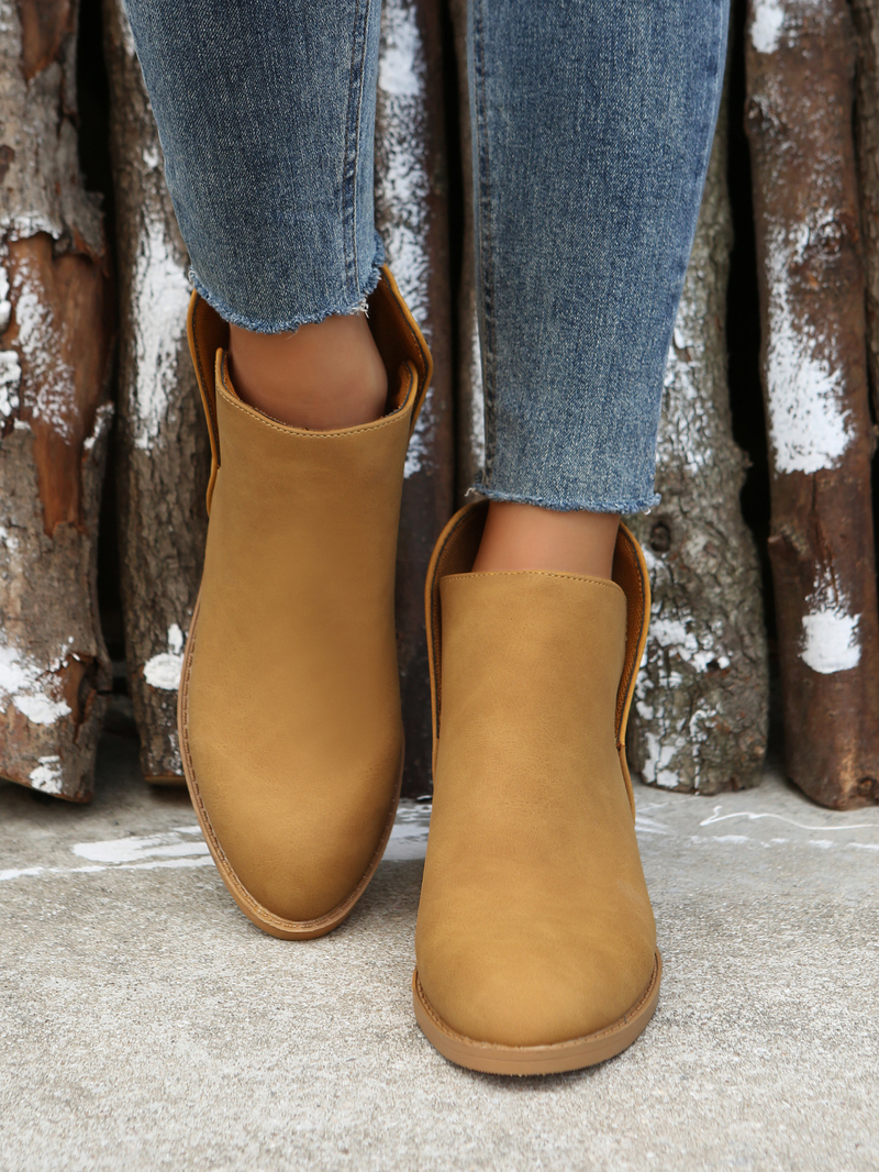 Women's shoes autumn and winter new large size suede Martin boots women's thick heel solid color women's short boots in stock one drop_voghion.com