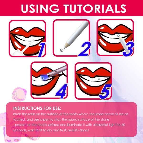 Jaysuing Tooth Gem Kit, Accessories Easy To Remove And Install Crystal Dental Drill Tooth Embellish Glitter Stick_voghion.com