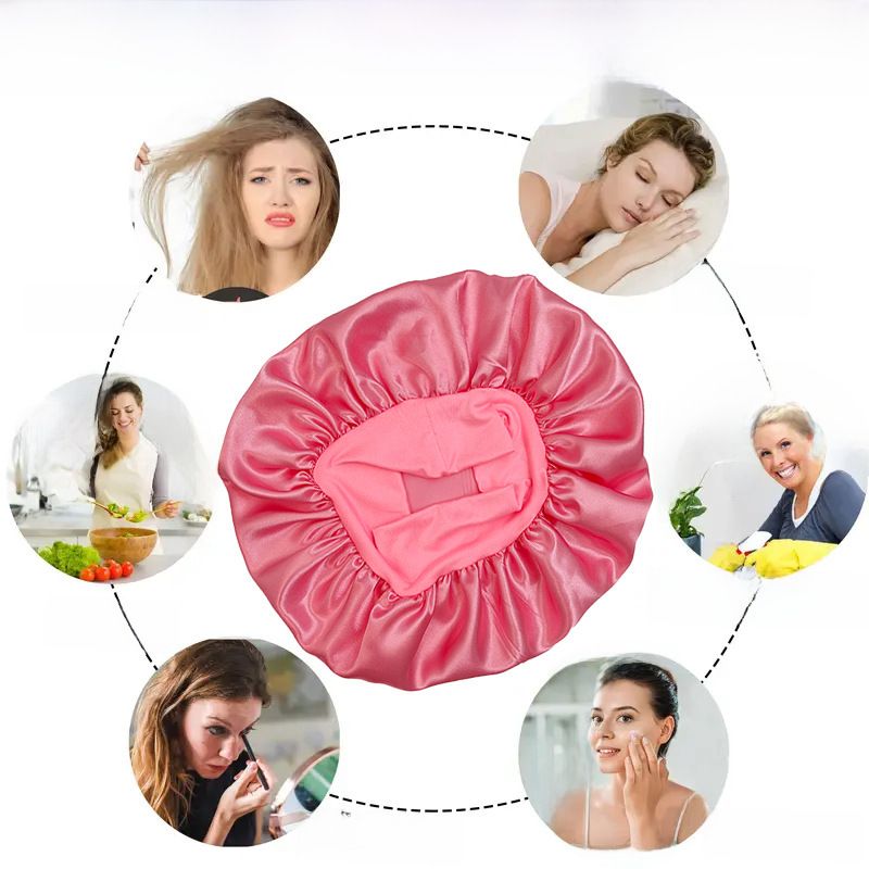 Cuffia da notte in raso per la cura dei capelli, cuffia da bagno a tesa larga, sottile e altamente elastica, per la cura dei capelli da donna in chemioterapia, Satin Beauty_voghion.com