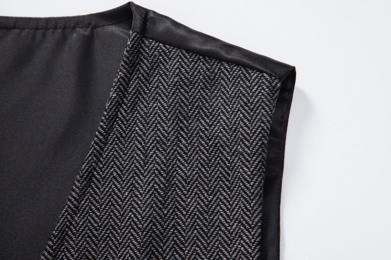 Men's Lapel Herringbone Tweed Suit Vest Retro Vest Vest_voghion.com