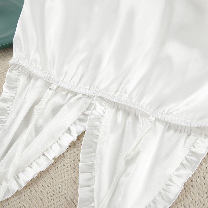 2024 Fashion Texture Feather Loose and Comfortable Soft Robe Hanging Dress Pajama Set Home Fury for Women_voghion.com