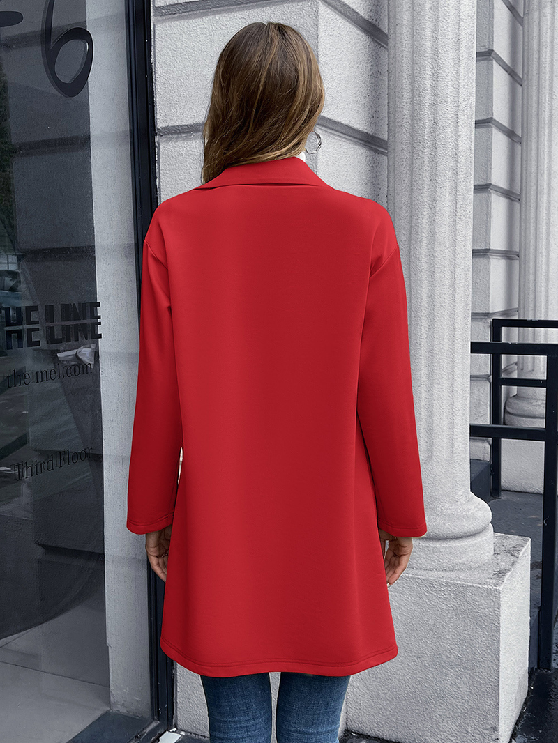 Abbigliamento donna autunno e inverno cardigan di media lunghezza giacca doppiopetto in maglia per donna_voghion.com