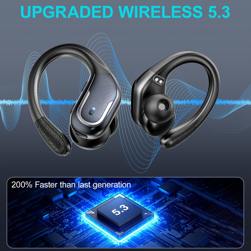 New Wireless Earbuds For Running Sports, Wireless Earphones With Pure Bass Sound, Over Ear Headphones With Dual-LED Display, Earphones Noise Cancelli_voghion.com