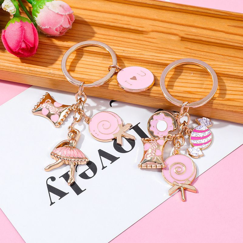 Heißer Verkauf Charming Rosa Ballerina Keychain Nette Metall Auto & Tasche Anhänger Geschenk_voghion.com