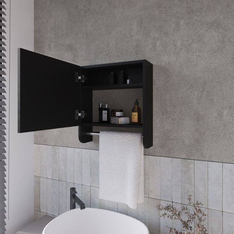 Con e un mobile in melamina incluso specchio per medicinali asciugamano in pino nero bar_voghion.com