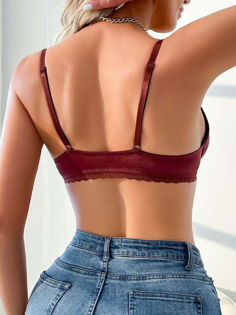 Seamless Front Closure Underwire Push Up Bra - Full Coverage Lace Trim Comfortable Support For Women (Black/White/Brown)_voghion.com