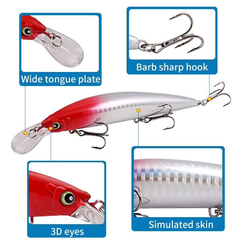 Lure Bait Laser Long Distance Casting Sinking ABS Lead Block Minnow 15.2cm36g Three Hook Perch Freshwater Sea Fishing Bait_voghion.com