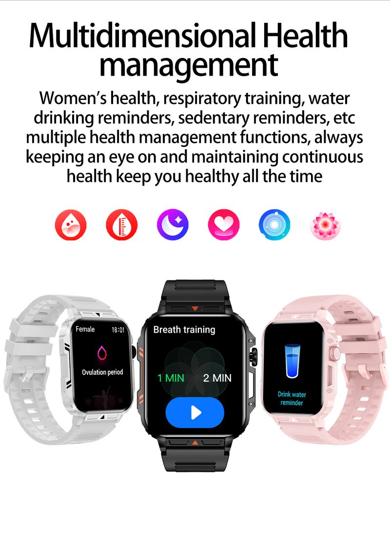 Reloj inteligente deportivo L81 para exteriores, para hombre, con respuesta a llamadas, batería grande, rastreador de actividad física, resistente al agua, compatible con iOS y Android._voghion.com