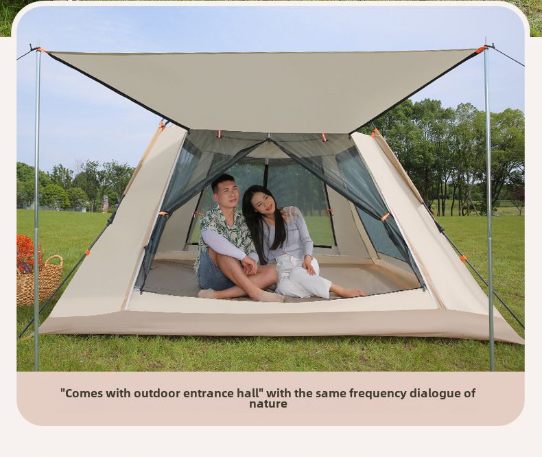 Tente de camping extérieure portable pliable et automatique pour parc sauvage, pique-nique sur la plage, camping sous la pluie_voghion.com