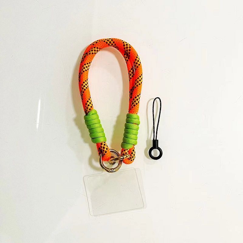 High-end Simple Lanyard Wrist Transparent Sticker Double Buckle Multi-functional Keychain Anti-lost Phone Chain Short_voghion.com