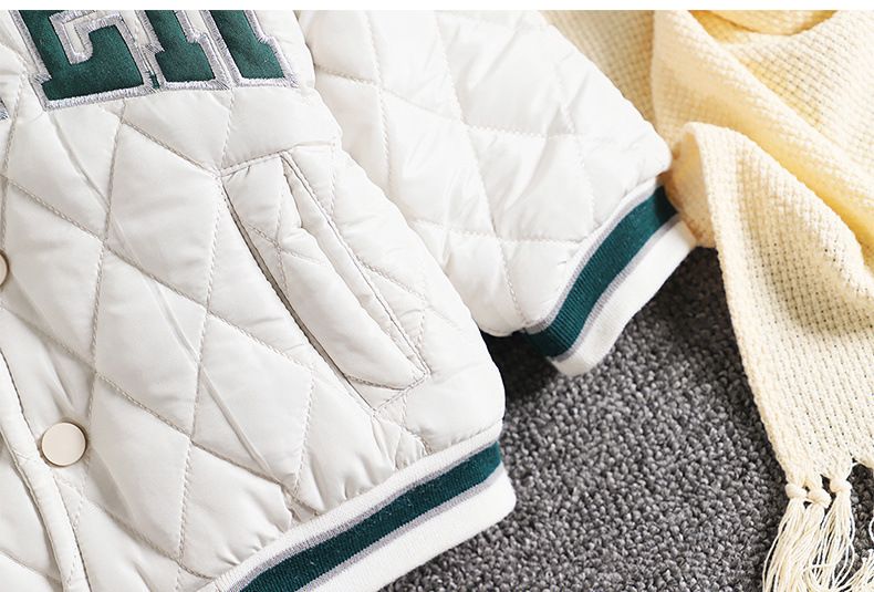 Boys' outerwear, handsome children's baseball jersey autumn winter, girls' winter outfit, cotton jacket, worn as_voghion.com