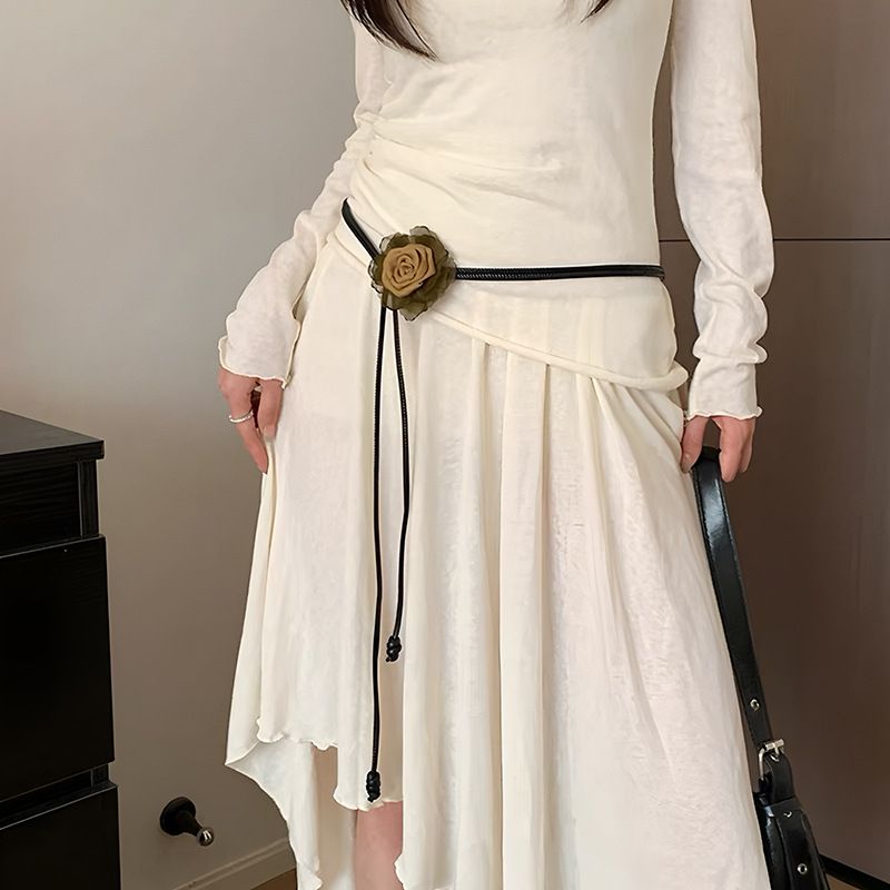 Lichte luxe etnische tailleband voor dames met strass-inleg, gouden riem, accessoire voor rok in paleisstijl met ketting_voghion.com