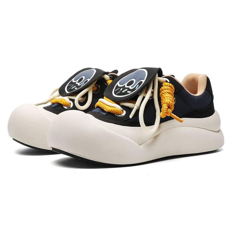 Braune klobige Turnschuhe dicke Sohle Schuhe für Frauen Herbst süße runde Zehe Loafers Ins Trend_voghion.com