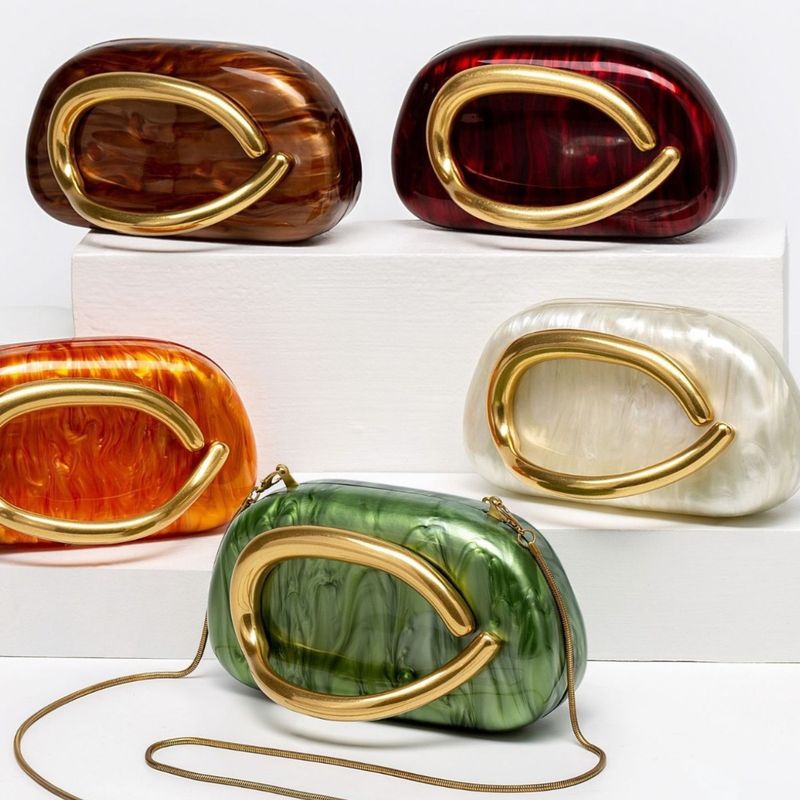 Borsa a tracolla da donna, nuova, monospalla, con conchiglia irregolare, in acrilico, da sera, da sposa, alla moda, 2025_voghion.com