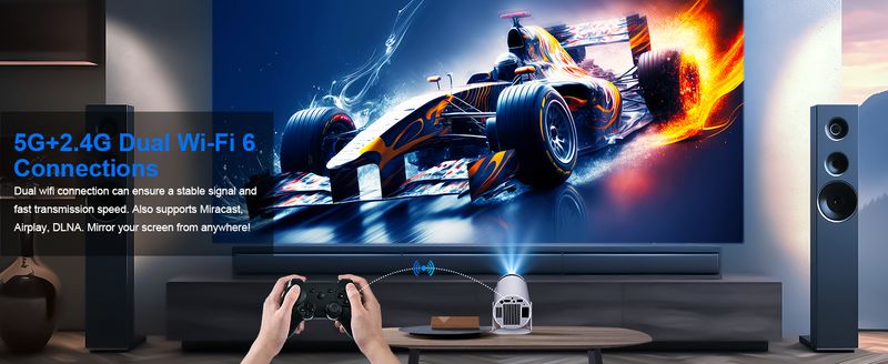 Magcubic HY300PRO Mini Projector With WiFi And Bluetooth, 4K Support 200ANSl Smart Portable Projector, AutoKeystone_voghion.com