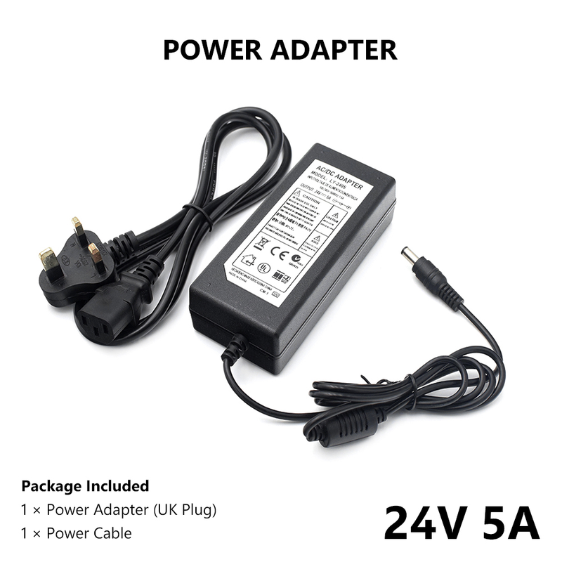 DC 24V 5A US/EU/UK/AU Plug Charger Universal AC100-240V To DC 24V 5A Power Supply Adapter Converter Module Stable High Power_voghion.com