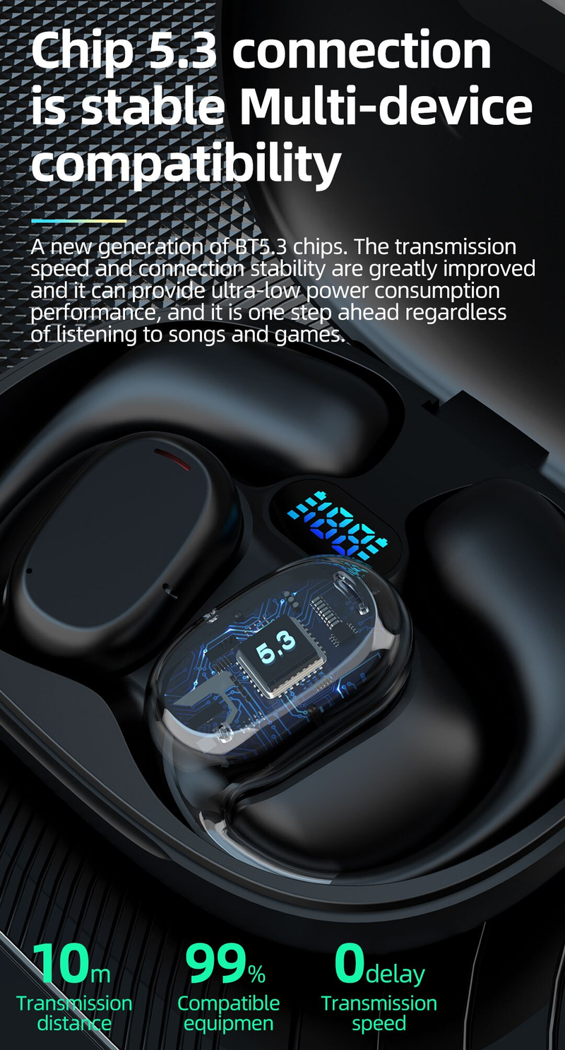 GT280 Drahtlose Bluetooth-Kopfhörer Kopfhörer Outdoor-Sport-Headset mit Ladebehälter-Display Touch-Control-Ohrhörer für Musik_voghion.com