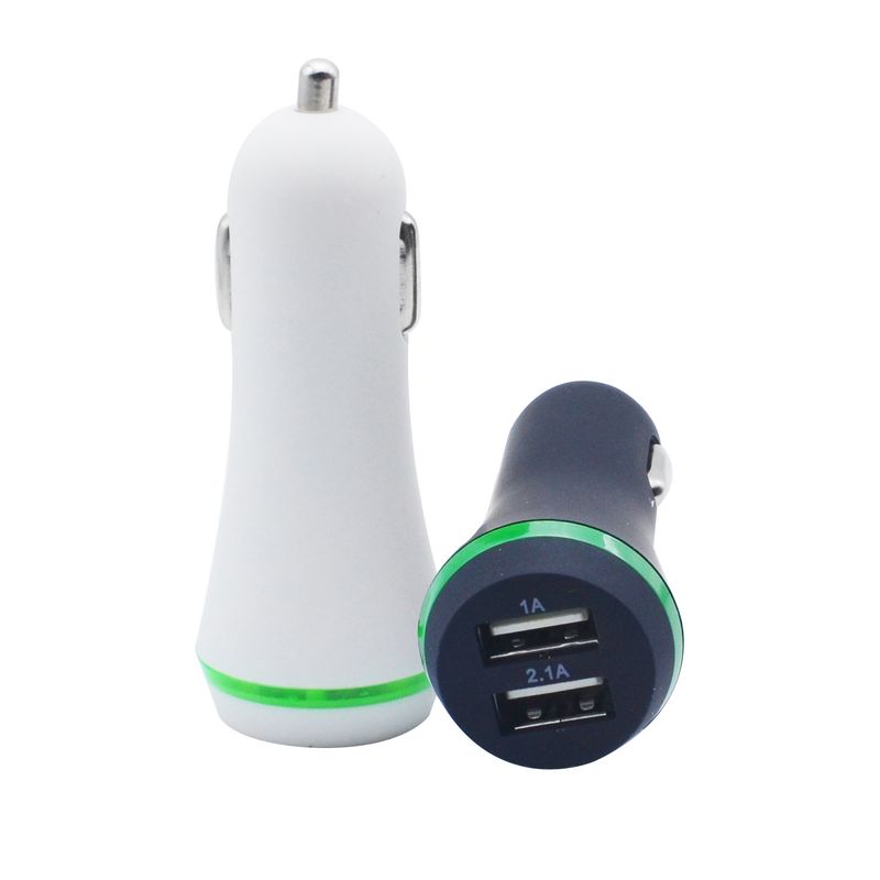 Music Festival  LED illuminated circular intelligent 5V 2A smartphone dual USB car charger_voghion.com