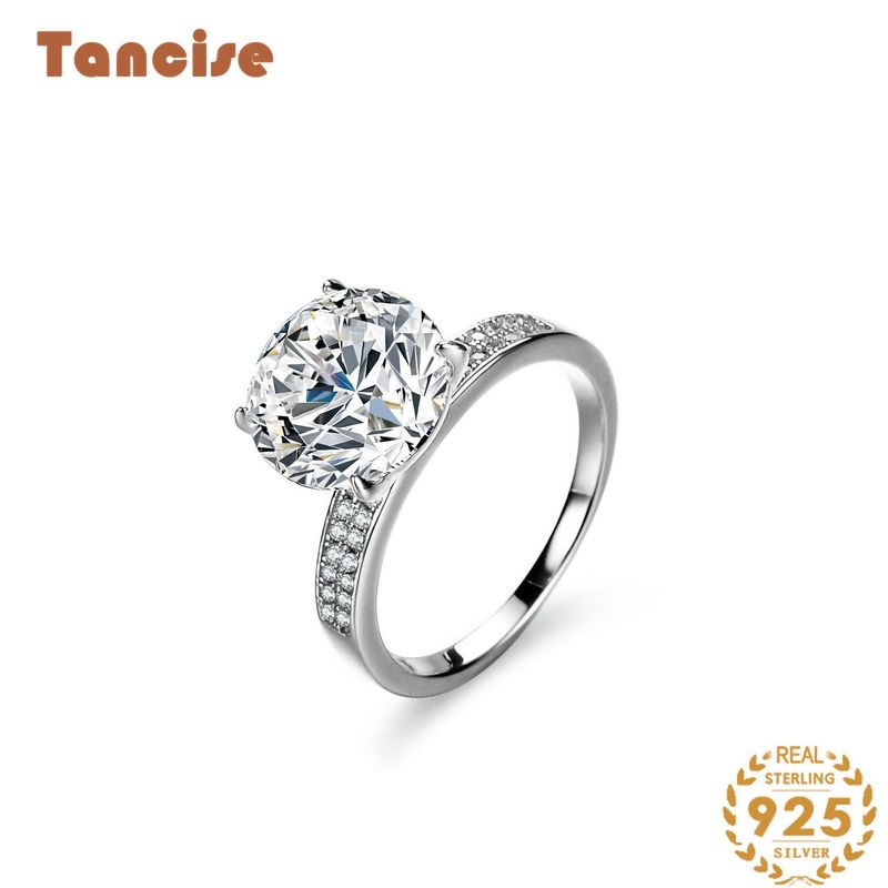 Tancise Classic Moissanite Anello in argento Gioielli da donna Promessa di nozze Regalo per feste_voghion.com