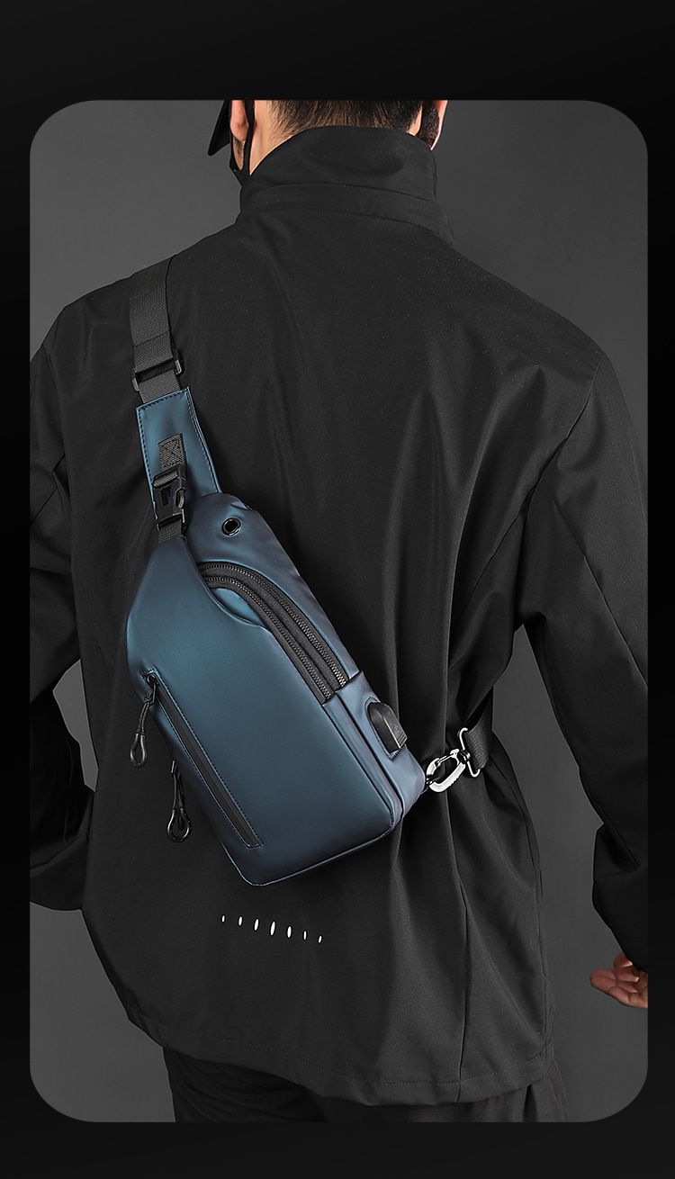 Nouveau sac de poitrine imperméable pour homme, sac à bandoulière simple, sac à dos à la mode_voghion.com