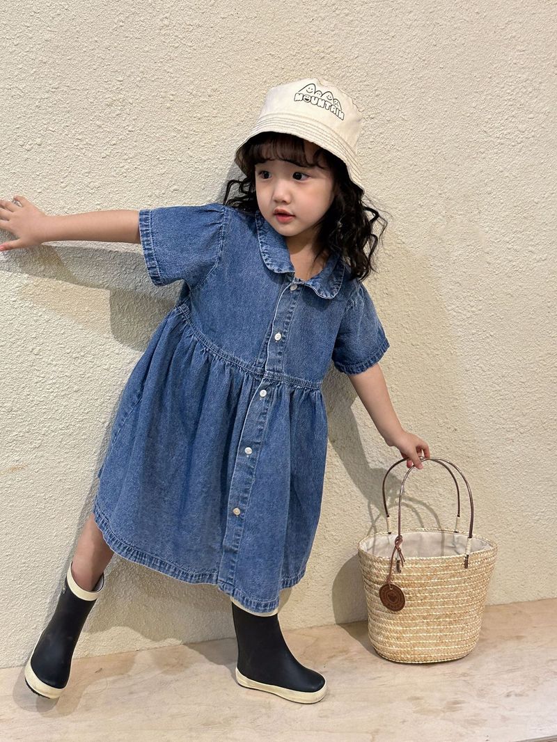 Trajes vaqueros de verano para niños, ropa de verano de manga corta para bebés, vestidos para niñas y hermanos, 2025_voghion.com